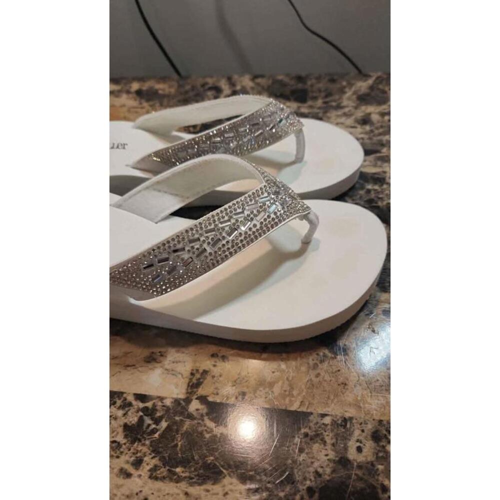 Olivia Miller Size 9 Platform Thong Wedding Shoes